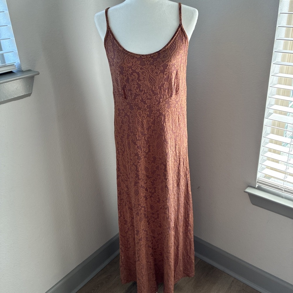 Uru Kristine St Rrik Maxi Dress Paisley Embroidered One Size Boho 90s Y2K